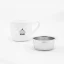 silver IMS basket on a white background with a cup ; Portafilter baskets
