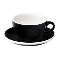 Loveramics Egg - Cappuccino 200 ml Tasse und Untertasse - Schwarz