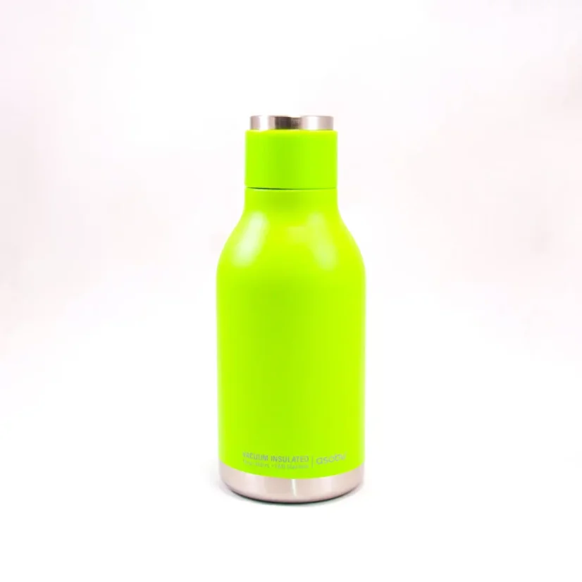 Termohrnček Asobu Urban Water Bottle v limetkovej farbe s objemom 460 ml, ideálny na cesty.