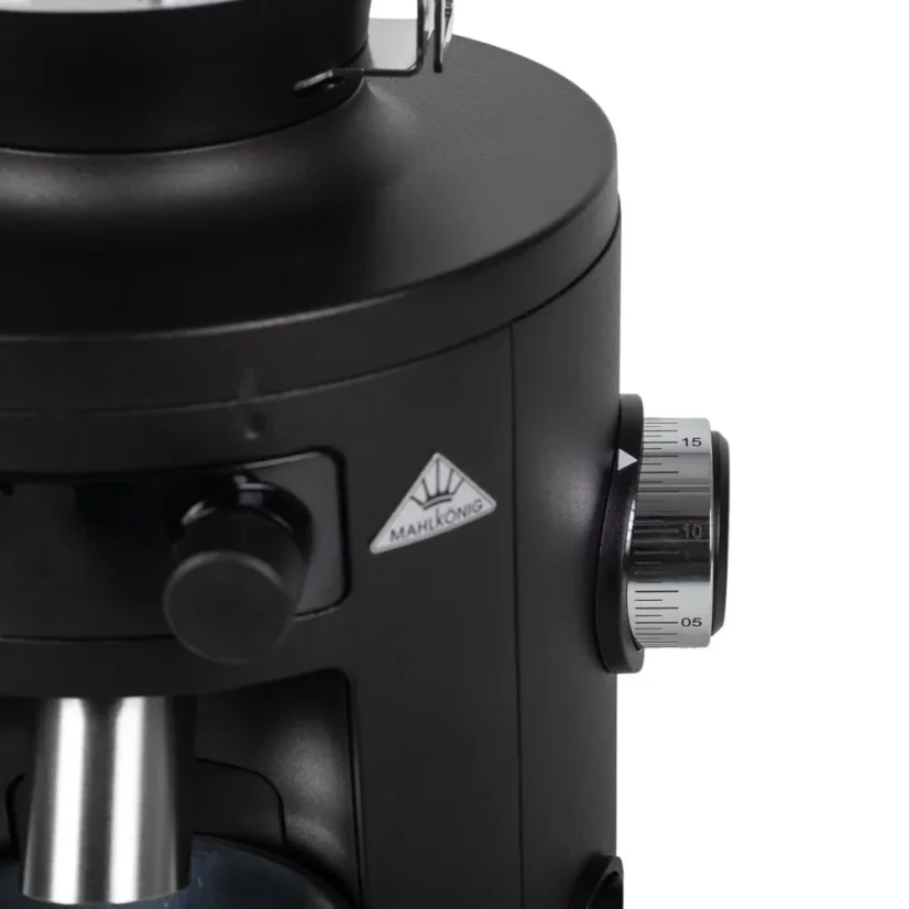 Mahlkönig X54 with controls for adjusting coffee grind coarseness.