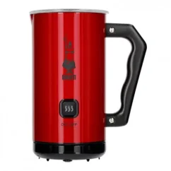 Red Bialetti MK02 Rosso milk frother for cappuccino preparation.