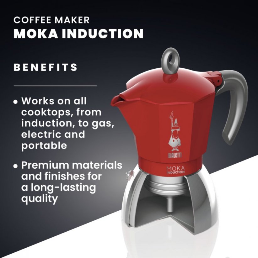 examples of the benefits of using the Bialetti Moka Induction.