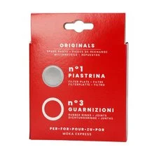 Face arrière de la boîte contenant le joint de rechange pour la cafetière Moka Bialetti.
