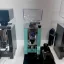 Kaffeemühle Eureka Mignon Specialita in Tiffany-Blau mit einer Geschwindigkeit von 1350 Umdrehungen pro Minute.