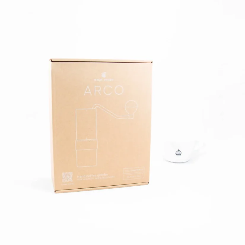 Ručný mlynček na kávu Goat Story Arco s veľkosťou mlecieho kameňa 47 mm, ideálny pre presné mletie kávy.