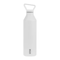 White MiiR Narrow Mouth Bottle thermos with a capacity of 950 ml, perfect for travel.