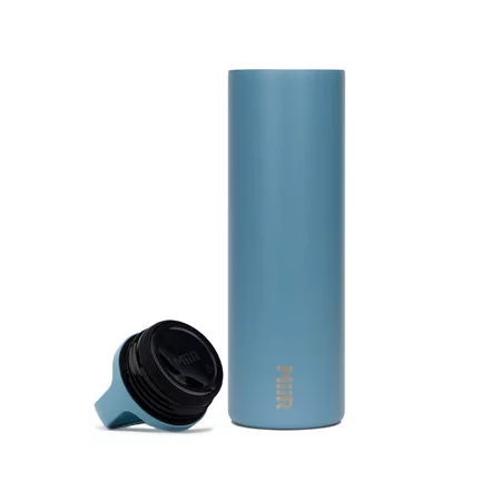 Gobelet isotherme MiiR Wide Mouth Bottle Home d'une capacité de 590 ml de couleur bleue, idéal pour les voyages.