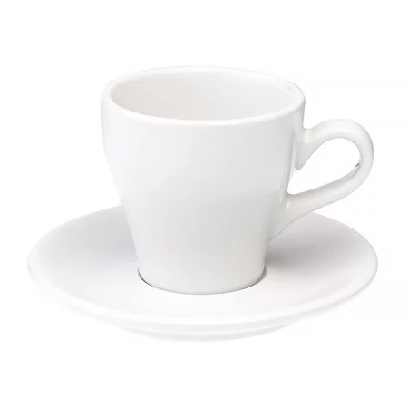Tasse et soucoupe en porcelaine blanche Loveramics Tulip pour cappuccino, d'une contenance de 180 ml, en porcelaine de qualité.