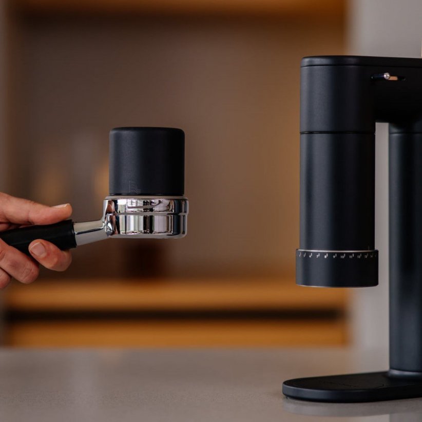 Acro 2in1 coffee grinder fits in the portafilter of the coffee machine