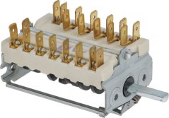 Rotatiouns-Wielschalter 10 Positiounen, mat keramesche Kierper an enger grousser Zuel flache Konnektorstëft an zwou Reien Rotatiouns-Wielschalter 10 Positiounen, mat keramesche Kierper an enger grousser Zuel flache Konnektorstëft an zwou Reien