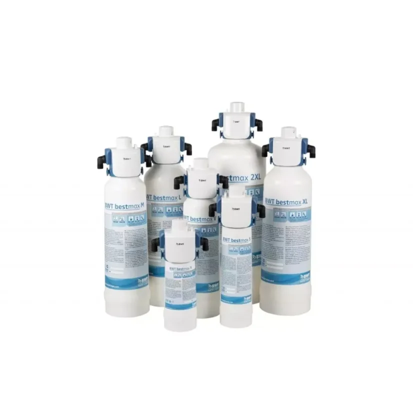 Cartucho filtrante BWT Bestmax 2XL con capacidad de 12000 litros diseñado para sistemas de filtración de cartucho.