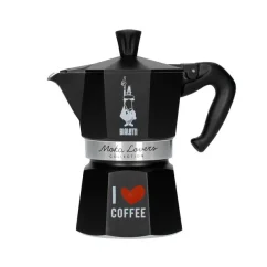 Cafetera Bialetti Moka Express Love para 3 tazas en color negro. Cafetera Bialetti Moka Express Love para 3 tazas en color negro.