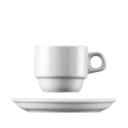 white Josefine cup for cappuccino preparation