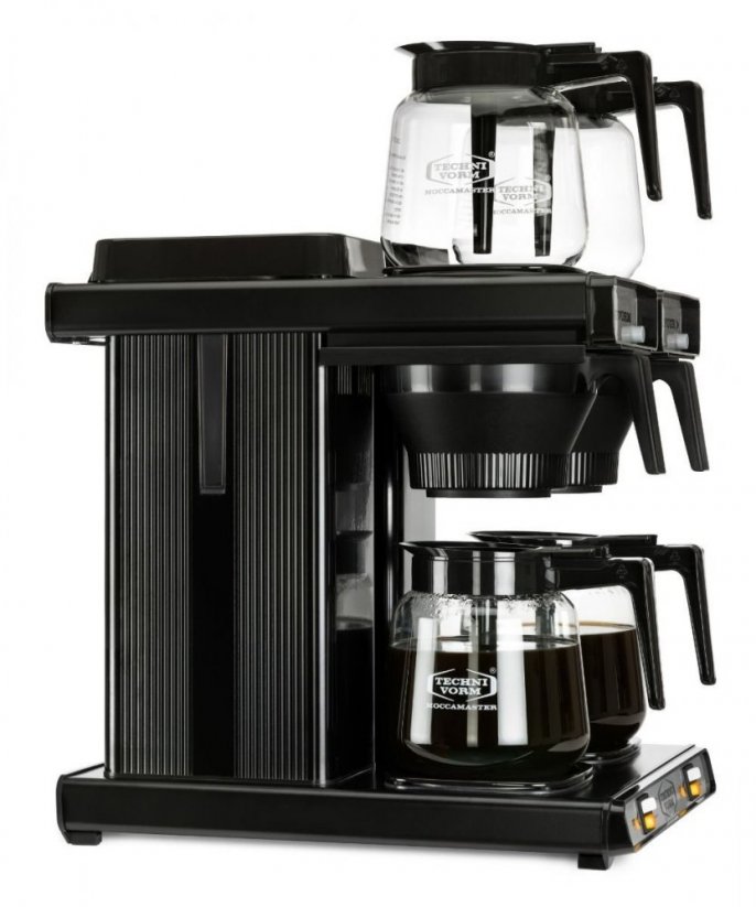 Professioneel koffiezetapparaat met 4 koffiekannen.