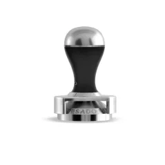 Heavy tamper with attached Depth Adjuster for consistent coffee tamping.