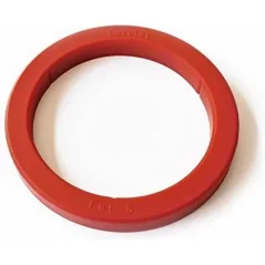 Joint en silicone rouge sur fond blanc