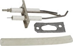 Zünd-/Ioniséierungselektrode Set mat kerameschen Isolatoren, engem Metallhalter, enger Dichtung an enger wäisser Leescht Zünd-/Ioniséierungselektrode Set mat kerameschen Isolatoren, engem Metallhalter, enger Dichtung an enger wäisser Leescht