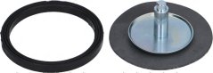 Membranset: e schwaarze Gummi-Dichtungsrank an eng Metallplack mat engem Stëft. Membranset: e schwaarze Gummi-Dichtungsrank an eng Metallplack mat engem Stëft.