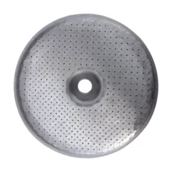 Douche Lelit argentée sur fond blanc Douche Lelit argentée sur fond blanc
