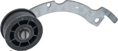 Rimmrad mat enger schwaarzer geriwwelter Scheif op engem gebéignen Metallhalter mat zwee Montagelächer. Rimmrad mat enger schwaarzer geriwwelter Scheif op engem gebéignen Metallhalter mat zwee Montagelächer.