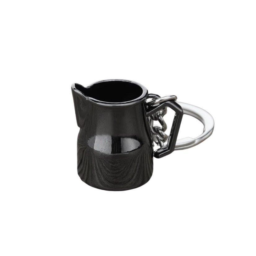 Čierna konvička na mlieko je skvelým darčekom pre milovníkov kávy, ktorá dodáva štýl vašim kľúčom.