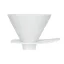 Porteur en céramique blanc Hario V60 One Pour Dripper Mugen, idéal pour préparer un café de qualité.