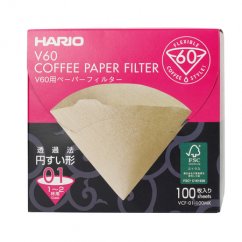 Hario V60-01 хартиени филтри, неизбелени Misarashi VCF-01-100MK 100 бр.