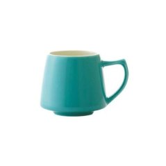 Tasse à café turquoise en porcelaine d'Origami, volume 200 ml.