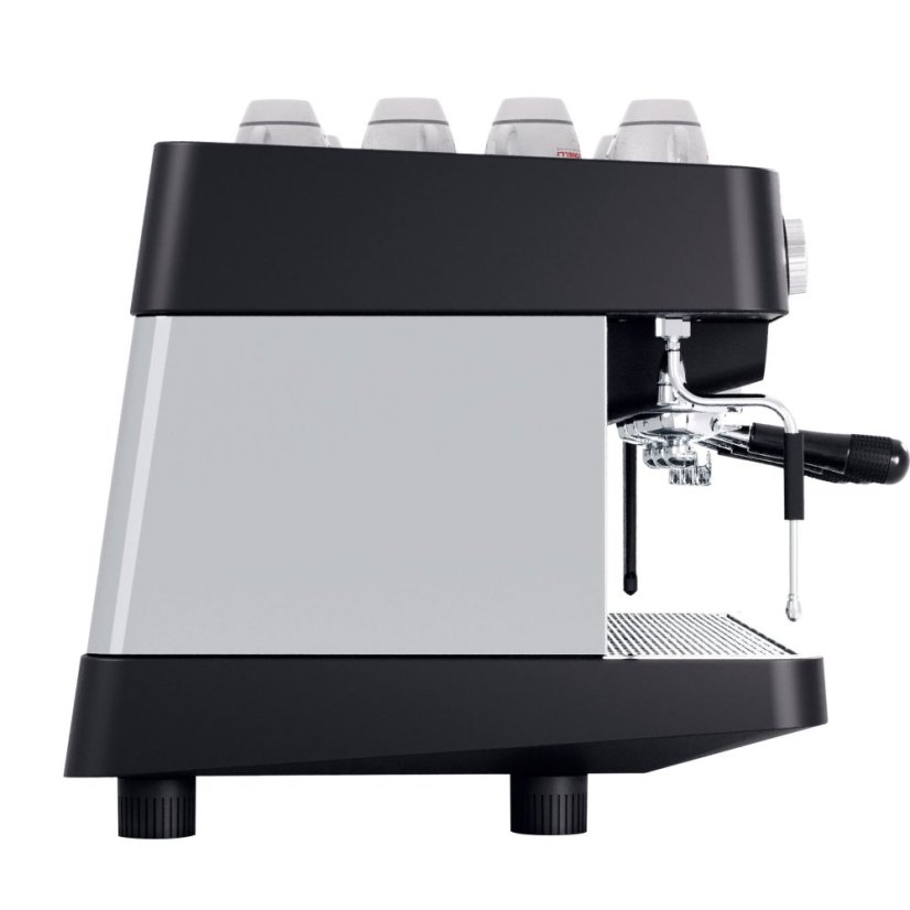 Profesionálny dvojpákový kávovar Nuova Simonelli Aurelia Volumetric 2GR v čiernej farbe.