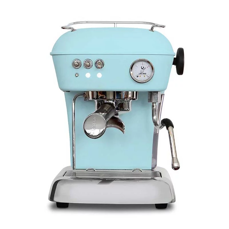 Huishoudelijke hefboom koffiemachine Ascaso Dream ONE in blauwe uitvoering Kid Blue, ideaal voor het bereiden van espresso.