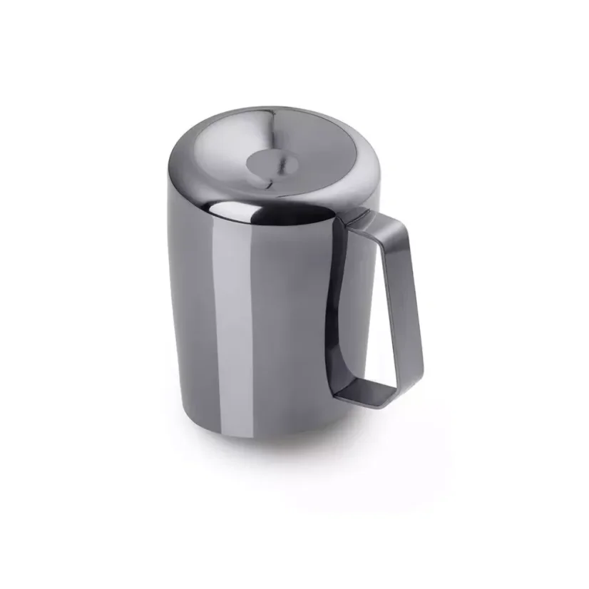 Pichet à lait barista noir de 600 ml, posé à l'envers