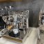 ECM Synchronika olive, high-quality home lever espresso machine in a stylish olive finish.