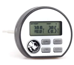 Digitalthermometer der Marke Rhinowares auf weißem Hintergrund