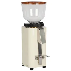 White electric grinder for preparing espresso ECM C-Manuale 54 in cream color.