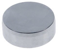 Ronne Metall-Tamperdisk mat enger glater, poléierter Uewerfläch.