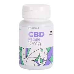 Package of Cannapio CBD Full Spectrum 10mg hemp capsules, containing CBD oil capsules to supplement the daily wellness regimen.