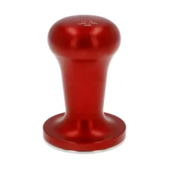 Ručný tamper na kávu Motta Flash, 53 mm, v atraktívnej červenej farbe.
