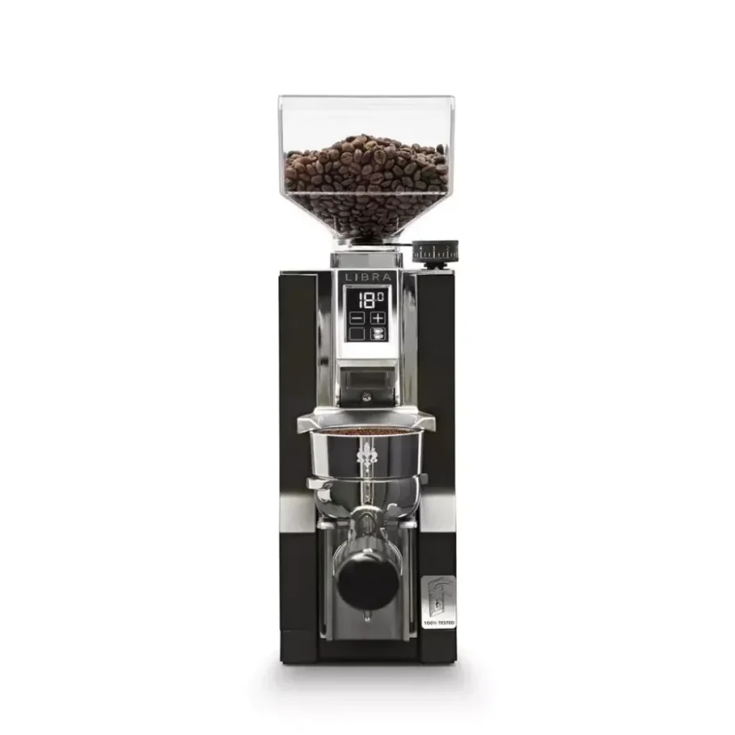 Eureka Mignon Libra CR coffee grinder in black.