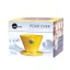 Yellow pour-over dripper, ideal for coffee lovers.