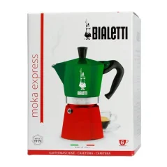 Original packaging of Bialetti Moka Express Italia for 6 cups.