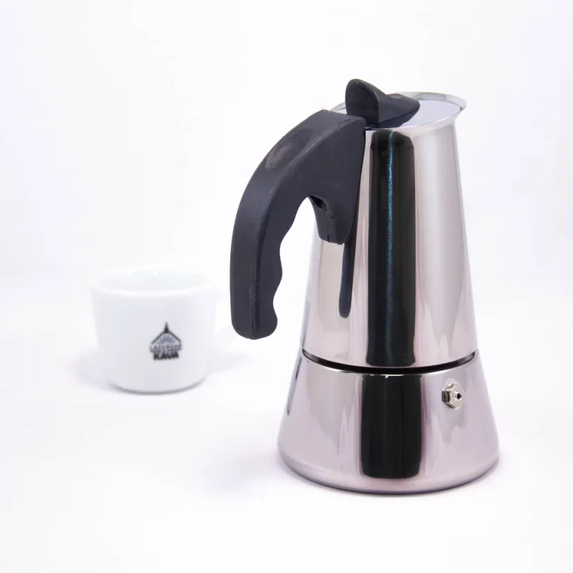 Moka pot Forever Miss Conny for 4 cups, suitable for gas heating.