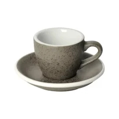 Filiżanka espresso z talerzykiem Loveramics Egg o pojemności 80 ml, w kolorze Granite, wykonana z wysokiej jakości porcelany.