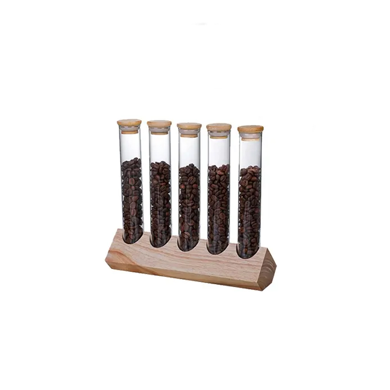 Ecocoffee coffee test tubes set 5pcs - wooden stand