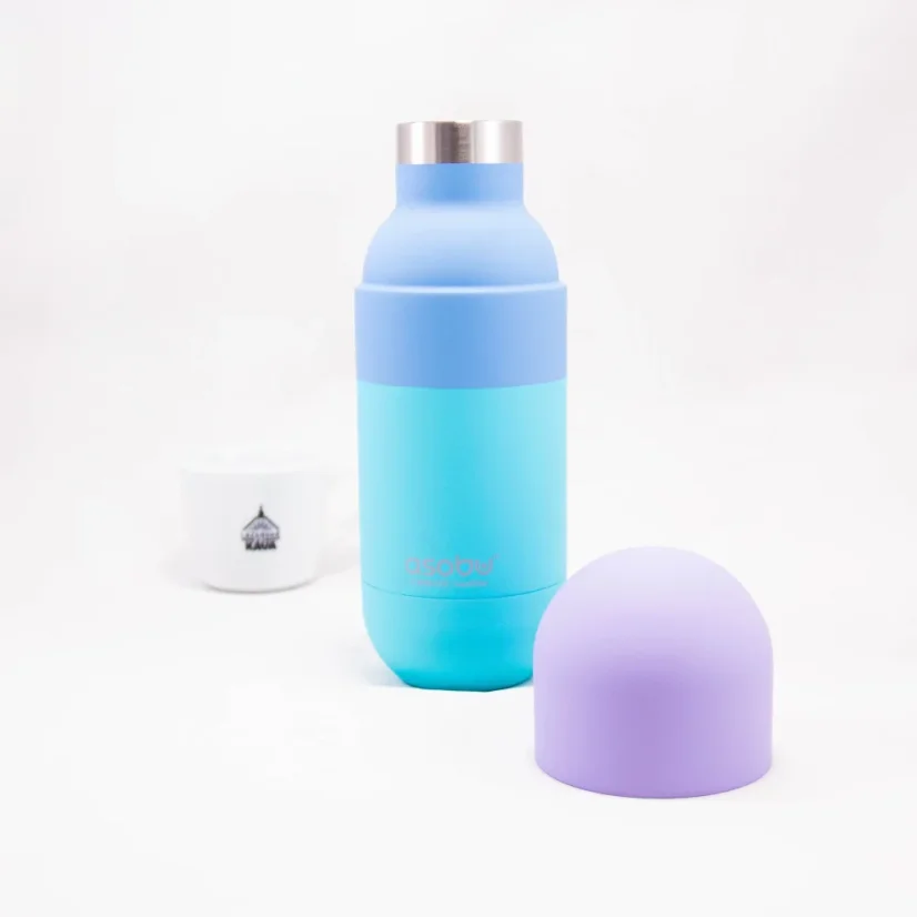Asobu Orb Bottle Thermo Mug in Pastel Teal with a capacity of 420 ml - perfect for keeping your drink at the right temperature while on the go.