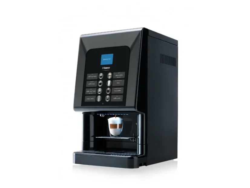 Professional automatic Saeco Phedra EVO Cappuccino coffee machine with 15 bar pressure for high-quality coffee preparation.