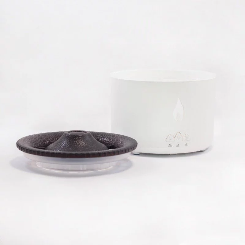 Elektrický aroma difuzér, bílý – sopka/plamen