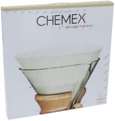 Pabeierfilter Chemex FP-1, 100 Stéck, Këscht mam Chemex-Logo-Opdrock.