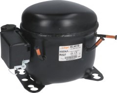 Kompressor Cubigel ML45TB, schwaarz hermetesch op Montagefüss mat Kupferanschléiss Kompressor Cubigel ML45TB, schwaarz hermetesch op Montagefüss mat Kupferanschléiss