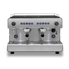 Iberital IB7 Compact 2 Group lever espresso machine in black.
