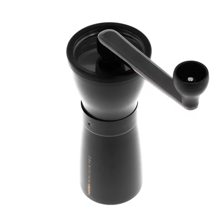 Manual coffee grinder Hario Mini Mill Slim Pro in elegant black color.